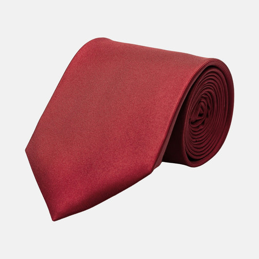 Handmade Luxury Plain Silk Tie - Burgundy image 0