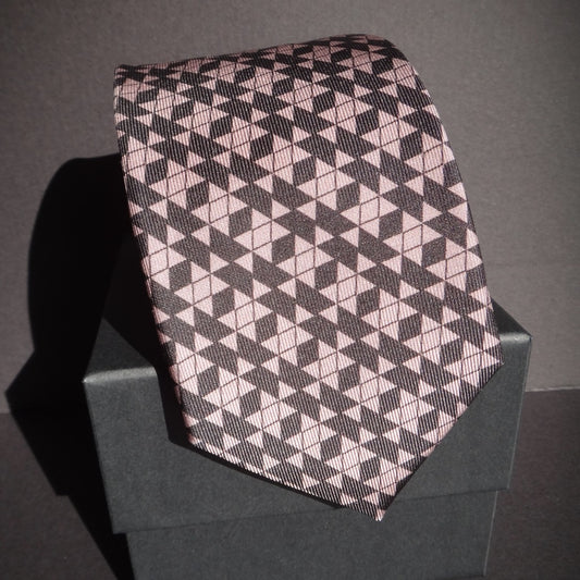 Geometric Motif Silk Tie image 0