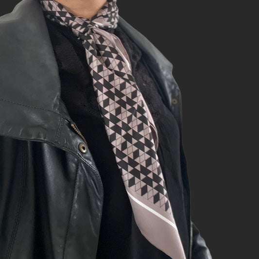 Geometric Motif Square Silk Scarf image 0