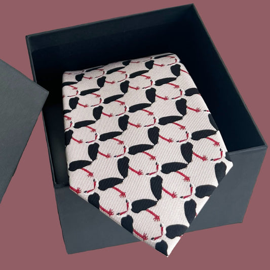 Handmade Heron Print Silk Tie image 0