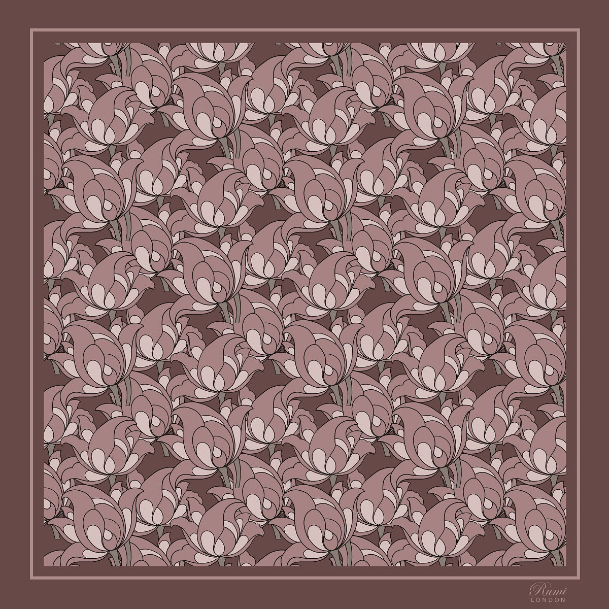 Floral Square Silk Twill Scarf